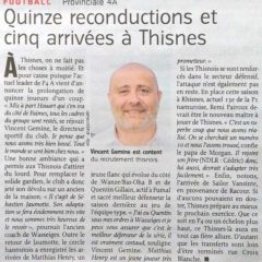 Quinze reconductions et 5 arrivées à Thisnes